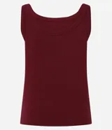 Musculosa negra de rib de algodón, con escote redondo.