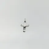 Dije de cruz bombé en plata 925 con argolla superior para colgar en cadena.