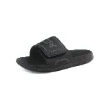 Sandalias Puma Royalcat Comfort 2 negras, con tira ancha ajustable con velcro y logo de la marca.