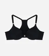 Soutien básico color piel, modelo push up con espalda nadador y cierre frontal.