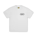 Camiseta blanca de algodón grueso (310 GSM) con logo Alcatraz estampado en el pecho y logo Royale en la espalda.