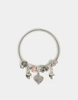 Pulsera Elástica Multi Dijes - Plateado