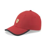 Gorra Puma Ferrari SPTWR Race BB Cap, color rojo con visera curva con borde negro y logo de Ferrari bordado en el frente.
