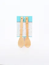 Set de dos cucharas de bambú para servir ensalada.