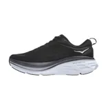 Championes Hoka Bondi 8 para hombre, color negro con suela blanca. Diseñados para running, entrenamiento y uso diario.