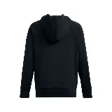 Buzo Under Armour negro con capucha y logo estampado con flores.