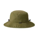 Sombrero tipo pescador color verde militar con ala mediana y cordón ajustable. Tiene un parche con el logo de Rip Curl Australia en el frente.