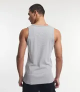 Musculosa gris melange de corte regular con escote cuadrado.