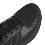 Championes Adidas Run Falcon 2.0, color negro con las tres tiras laterales características de la marca.