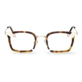 Armazón para lentes recetados Mr Boho modelo Hank, con frente de acetato color carey y detalles dorados.