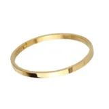 Pulsera rígida dorada de acero quirúrgico con baño de oro de 18k, con apertura.
