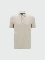 Polo de algodón piqué con logo bordado, color verde menta, de manga corta y cuello tipo polo.
