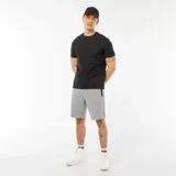Bermudas deportivas grises con bolsillos laterales con cierre.