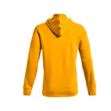 Canguro Under Armour de hombre color amarillo, con capucha forrada en gris y logo estampado en el pecho.