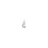 Charm de aleación de metales bañado en plata de ley, en forma de letra G con argolla.