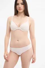 Colaless color beige de algodón rib.