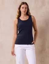 Musculosa blanca de algodón, marca Ruby Rd.