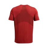 Remera deportiva Under Armour Vanish Seamless de hombre, color negro con logo plateado en el pecho. Confeccionada en tejido transpirable de secado rápido y sin costuras para evitar el roce.