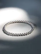 Pulsera elástica de cuentas esféricas de plata 925 de 4mm.