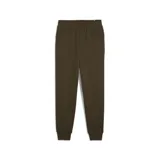 Pantalón de jogging Puma Essentials Logo, corte chupín, color verde con logo blanco estampado en la pierna izquierda.