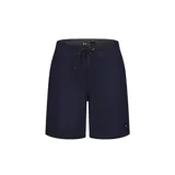 Bermuda de baño azul marino con cordón ajustable en la cintura y logo de la marca en la pierna.