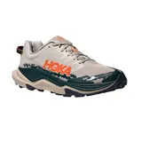 Championes Hoka Torrent 4 color beige con detalles en verde y naranja, diseñados para trail running y actividades outdoor exigentes.