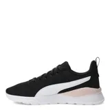 Championes Puma Anzarun Lite de mujer, color negro con detalles en blanco y rosa claro.