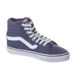 Zapatillas de caña alta Vans Filmore Hi, color azul con detalles en blanco. Confeccionadas en lona y cuero sintético, con suela waffle y cuello acolchado.