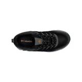 Zapatillas de senderismo Columbia Strata Trail Low WP, color negro con detalles en gris y naranja. Cuentan con tecnología Omni-Tech que las hace impermeables y transpirables, entresuela TechLite para amortiguación y suela Omni-Grip para tracción en todo tipo de terrenos.