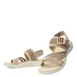 Sandalias Merrell District 4 Backstrap color beige con tiras cruzadas y correa trasera ajustable.