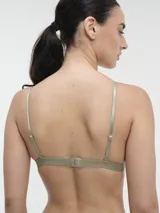 Bralette negro con breteles finos y corte triangular.