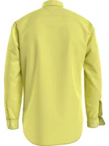 Camisa amarilla de algodón Oxford orgánico con Flex Technology, corte regular, cuello abotonado y logo bordado en el pecho.