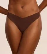 Kit de dos bombachas modelo bikini hilo confeccionadas en microfibra lisa.