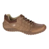 Zapato acordonado Caterpillar Instruct color marrón, de cuero, con suela de goma y logo de la marca en el lateral.