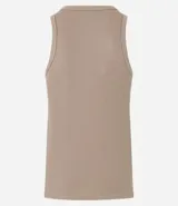 Musculosa de hombre color beige, de corte regular, confeccionada en tejido flamê texturizado.