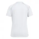 Remera deportiva Adidas Club Tennis Climacool para mujer, color blanco con logo negro en el pecho y tres tiras negras en ambas mangas.
