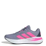 Championes Adidas Galaxy 7 de running, color gris con detalles en rosa y blanco.