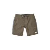 Short de baño marrón con cordón ajustable en la cintura y bolsillos laterales.