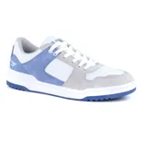Championes Hi-Tec Lyra, color blanco con detalles en celeste y gris.