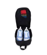 Bolso de transporte para zapatos en color negro, con cierre y logo de Jansport.