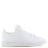 Zapatillas de deporte blancas con detalles en rosa y diseño clásico de Adidas.