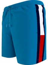 Short de baño celeste de nailon reciclado, con cintura elástica ajustable con cordón y logo de Tommy Hilfiger en el lateral.