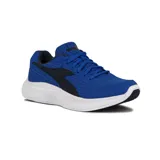 Calzado deportivo para running, color azul con detalles en negro, diseñado para confort y rendimiento.
