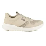 Championes deportivos casuales Actvitta color beige con detalles en malla y suela blanca.