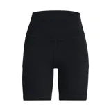 Calza corta de ciclismo negra, de tiro alto y tejido suave de alto rendimiento.