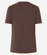 Blusa verde de viscosa con escote en V y mangas cortas.