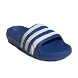 Sandalias Adidas Adilette 22 azules con tres tiras blancas.