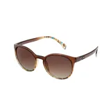 Lentes de sol MDQ Balagan con montura marrón y lentes degradadas. Patillas con estampado floral.