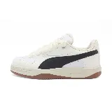 Zapatillas Puma Park Luna color blanco con detalles en negro y suela marrón.