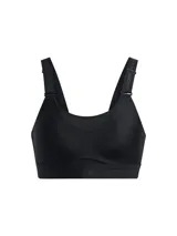 Sostén deportivo Under Armour Infinity High, color negro, de alto impacto, con tecnología de soporte que se sincroniza con los movimientos y acolchado de espuma ultraliviana.